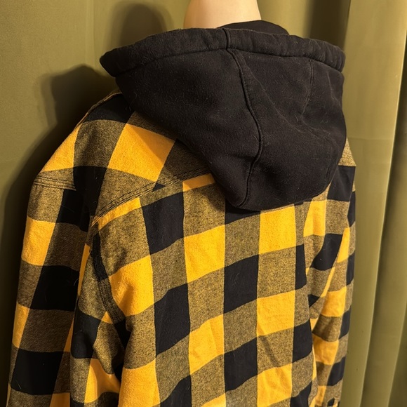 Caterpillar Jackets & Coats Caterpillar Cat Work Flannel Hooded Jacket Yellowblack Insulated